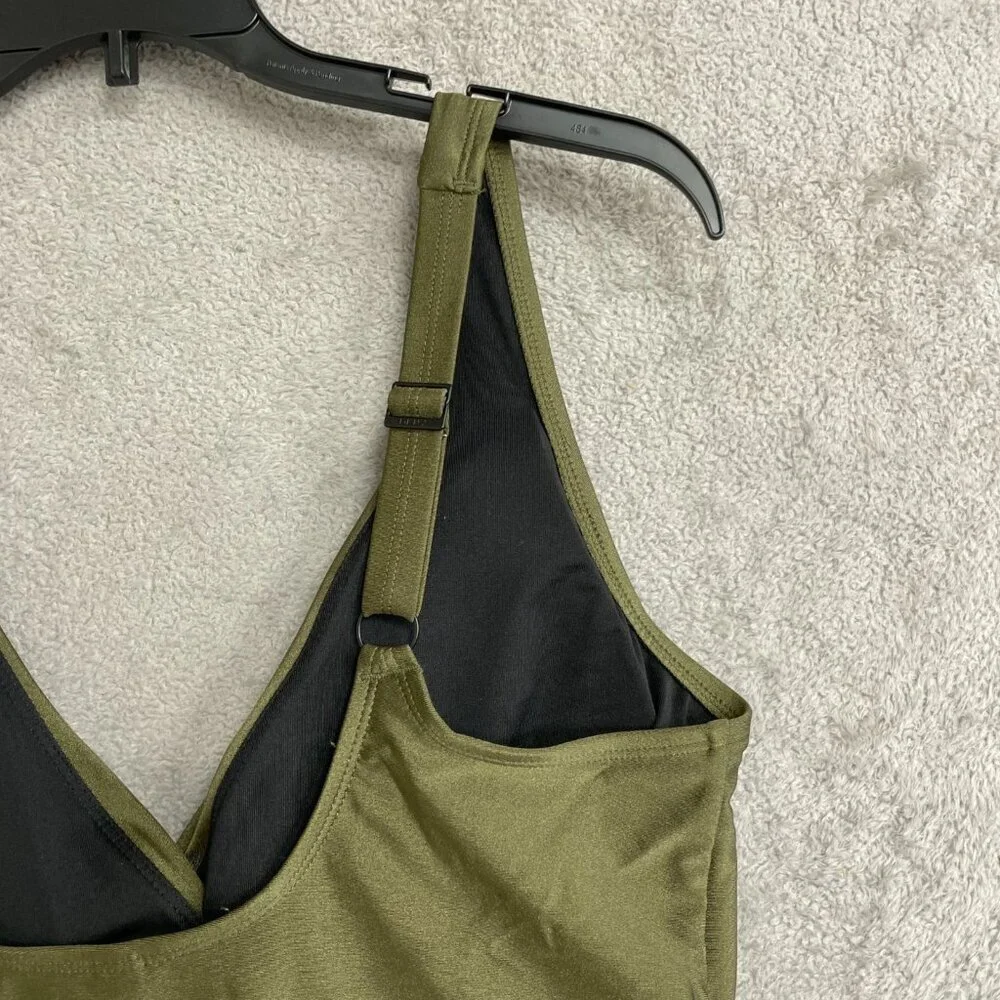 💥   Olive Green Twist Front One Piece Swimsuit N0967 - Picture 11 of 13